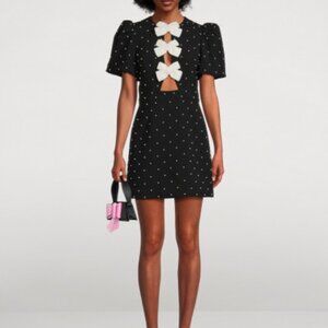 *Black Heath Dress with Pearl Bow Details – S (NWOT)